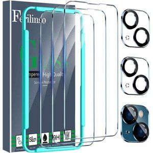 [6-in-1] for Apple iPhone 14 & 13 Screen Protector Accessories 3 Pack 9H Glass
